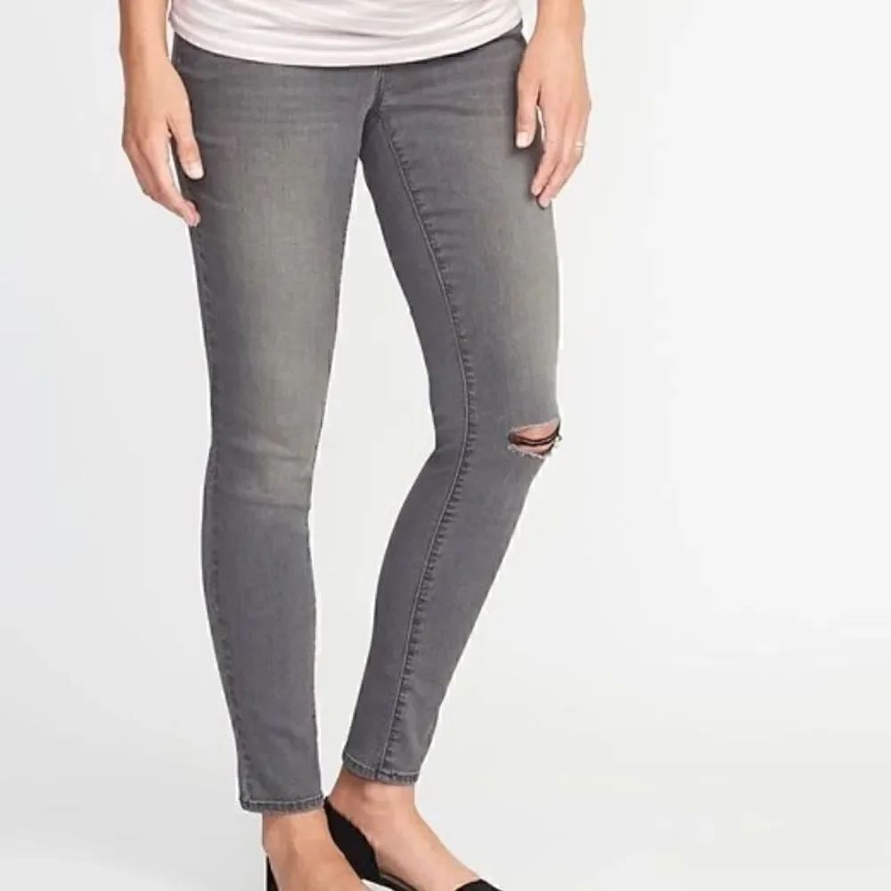 [indigo blue] secret panel maternity skinny jeans #4